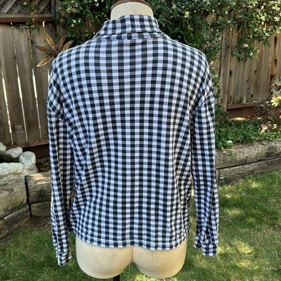 Vintage High Sierra Mock Turtleneck Black and White Top Women’s size Medium - Picture 4 of 8
